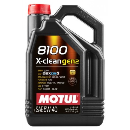 8100 X-clean GEN2 5W-40 5L Olio Motore - Auto Motul