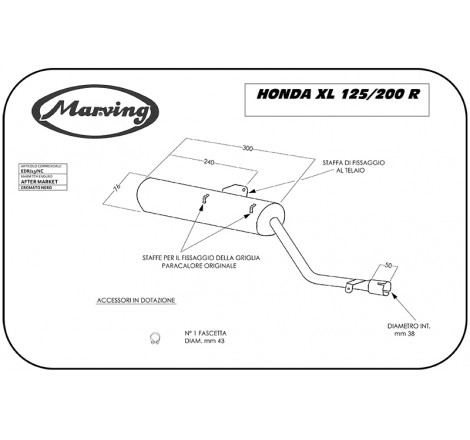 Silenziatore EDR XL 125/200 R Nero Non Omologato