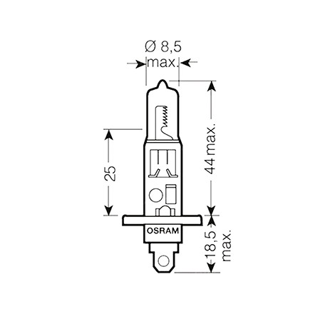 Lampadina H1 Night Breaker - 12V 55W P14.5s - Blister 1 Lampadina