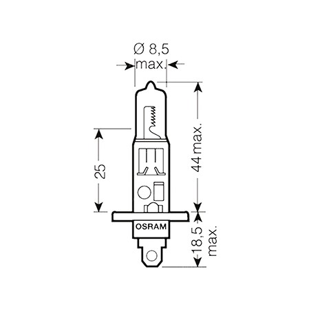 Lampadina H1 Night Breaker - 12V 55W P14.5s - Blister 1 Lampadina