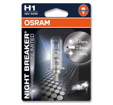 Lampadina H1 Night Breaker - 12V 55W P14.5s - Blister 1 Lampadina