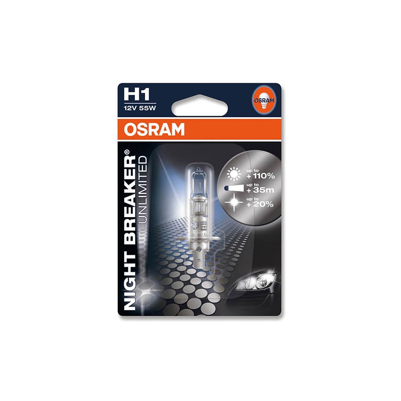 Lampadina H1 Night Breaker - 12V 55W P14.5s - Blister 1 Lampadina