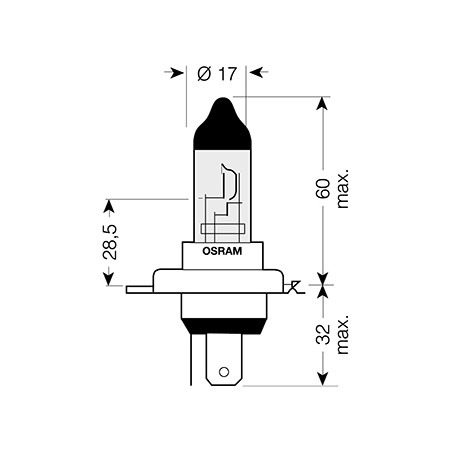 Lampadina H4-12V 60/55W P43t Xtra White - Blister 1 Lampadina