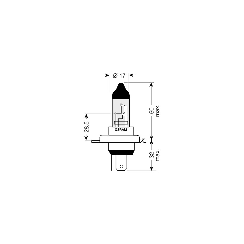 Lampadina H4 Cool Blue - 12V 60/55W P43t