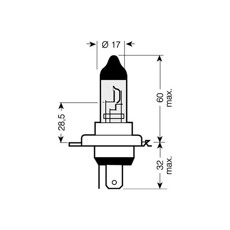 Lampadina H4 - 12V 60/55W P43t