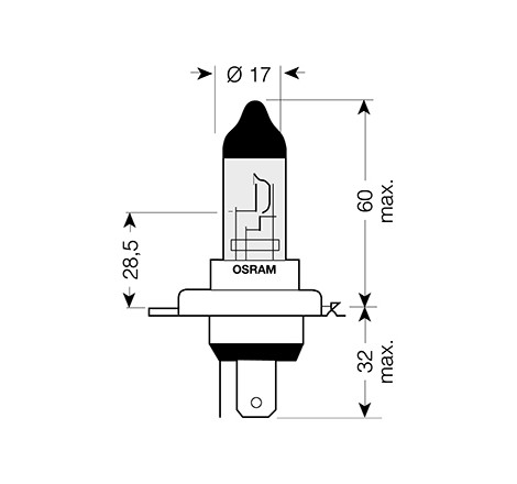 Lampadina H4 Night Breaker - 12V 60/55W P43t - Blister 1 Lampadina