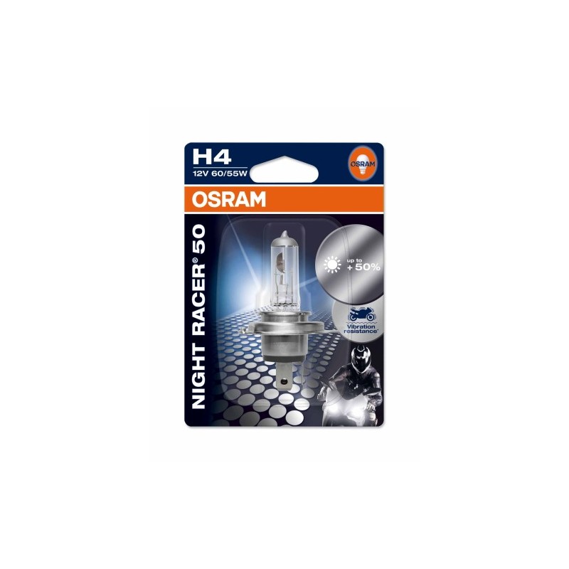 Lampadina H4-12V 60/55W Night Racer 50 P43t Xtra White - Blister 1 Lampadina