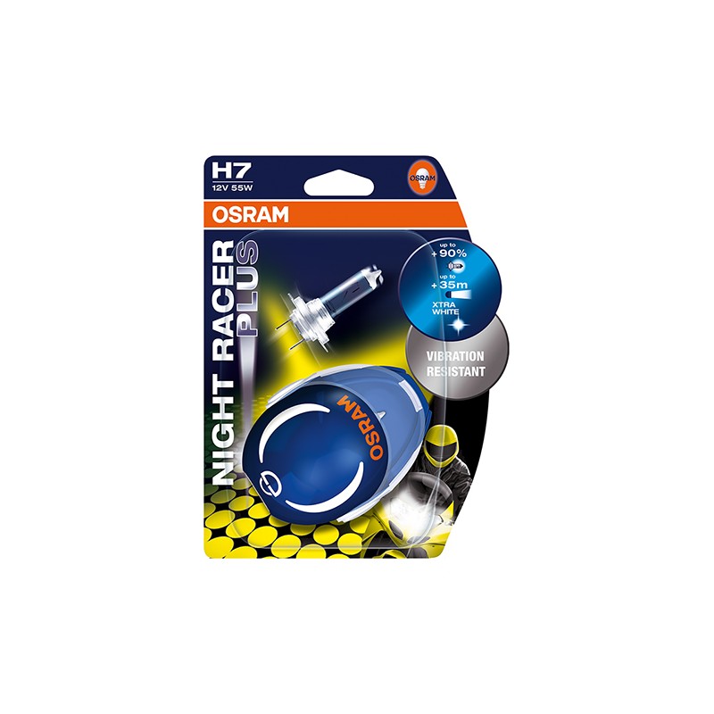 Lampadina H7 Night Racer 110 - 12V 55W Px26d Xtra White - Blister 2 Lampadine