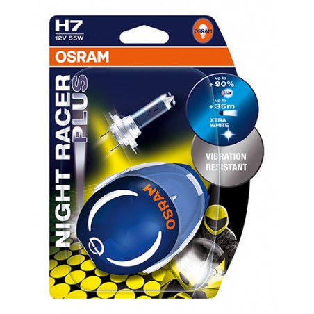 Lampadina H7 Night Racer 110 - 12V 55W Px26d Xtra White - Blister 2 Lampadine