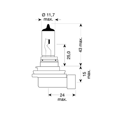 Lampadina H11 - 12V 55W Pgj19-2 - Blister 1 Lampadina