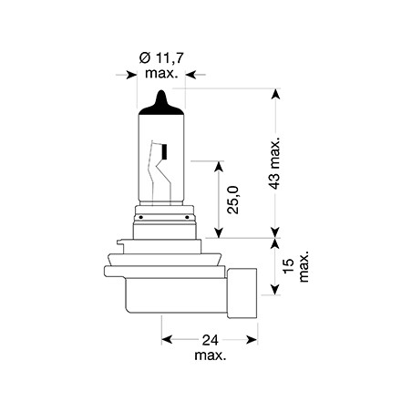 Lampadina H11 - 12V 55W Pgj19-2 - Blister 1 Lampadina