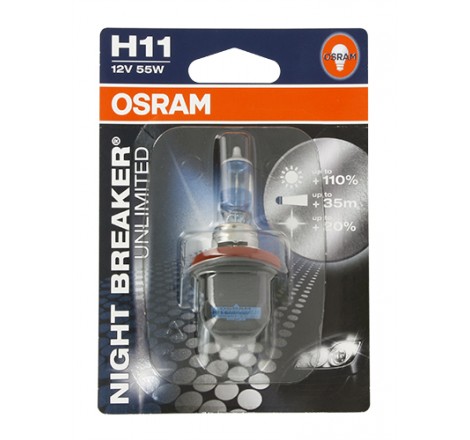 Lampadina H11 Night Breaker - 12V 55W Pgj19-2 - Blister 1 Lampadina