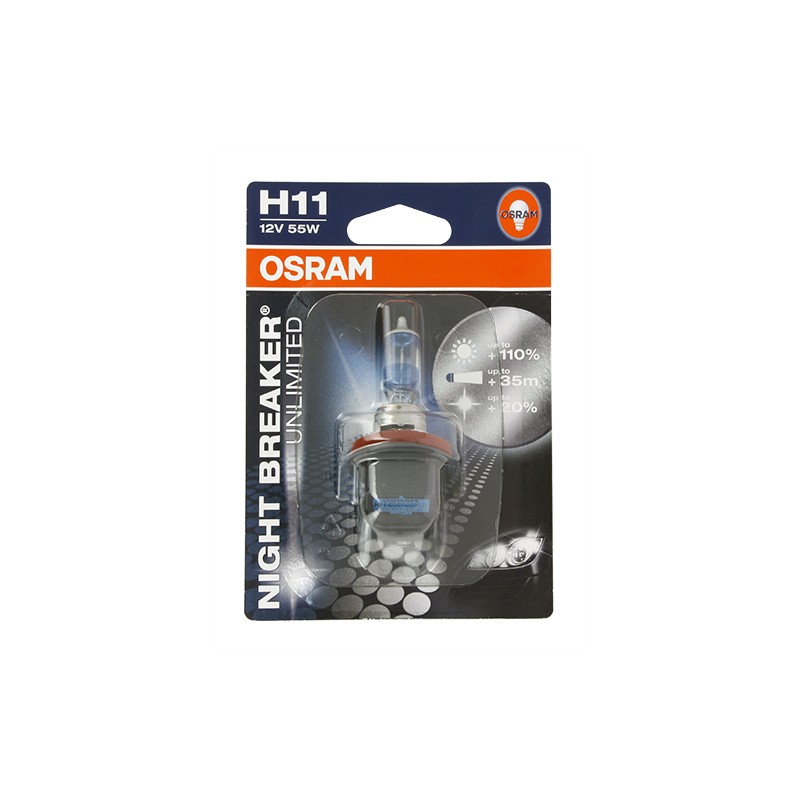 Lampadina H11 Night Breaker - 12V 55W Pgj19-2 - Blister 1 Lampadina