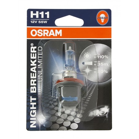 Lampadina H11 Night Breaker - 12V 55W Pgj19-2 - Blister 1 Lampadina