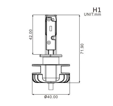 Lampadina H1 LED + Alimentatore 16W/2200 Lumens