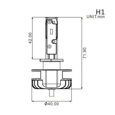 Lampadina H1 LED + Alimentatore 16W/2200 Lumens