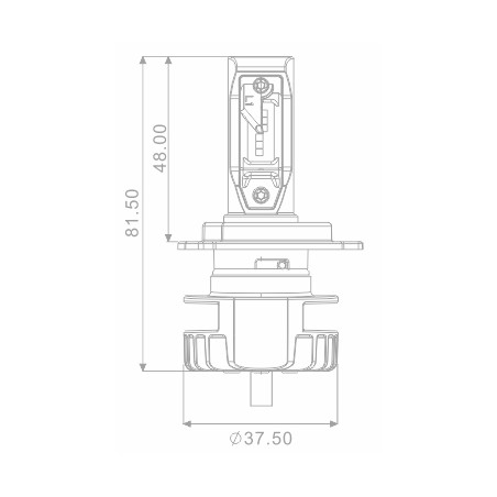 Lampadina H4 LED + Alimentatore 16W/2200/ Lumens