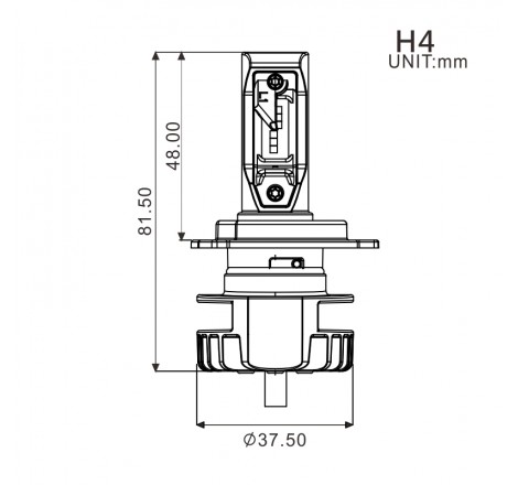 Lampadina H4 LED + Alimentatore 16W/2200/ Lumens