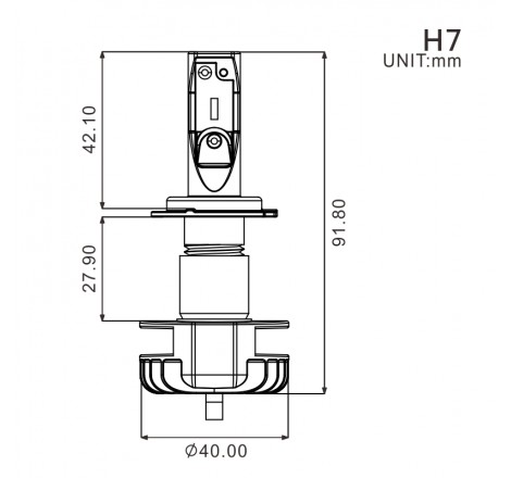 Lampadina H7 LED + Alimentatore 16w /2200 Lumens