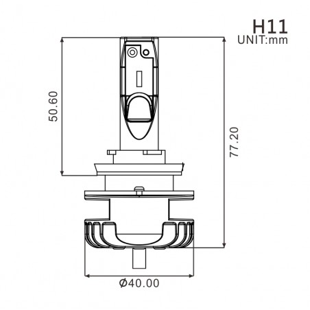 Lampadina H11 LED + Alimentatore 16W/2200 Lumens