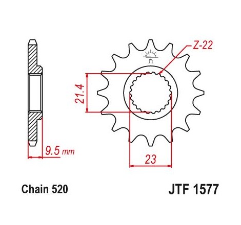 Pignone Yamaha XTE 600 1999 - 520 - 16 Denti - Simile a JTF1577