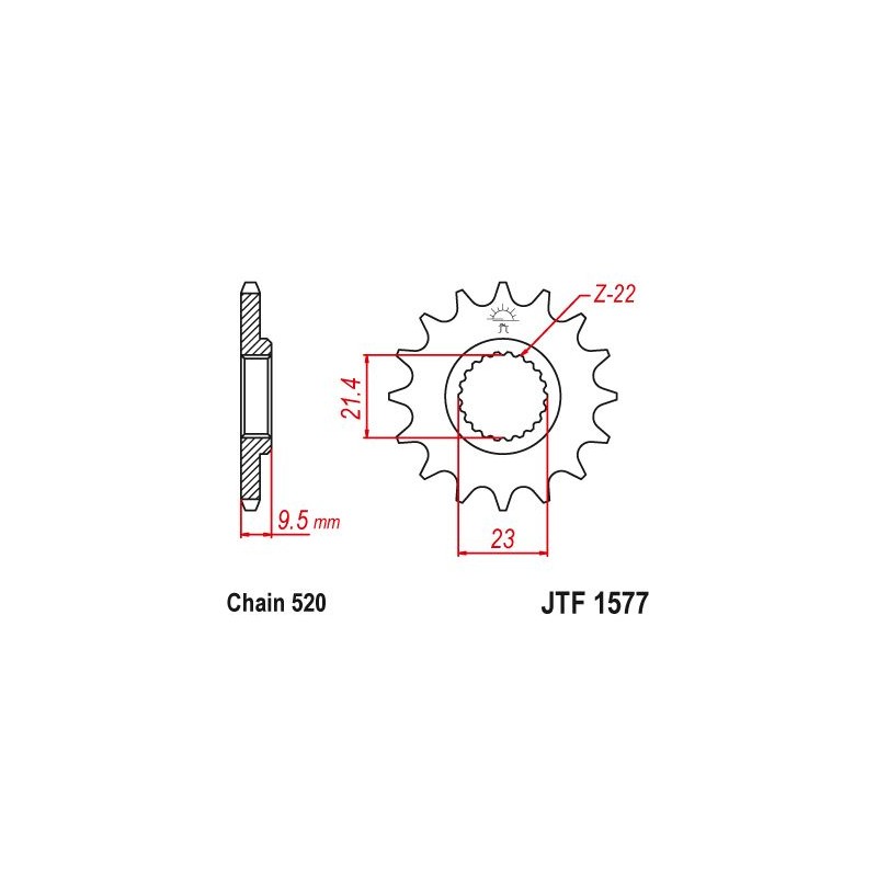 Pignone Yamaha XTE 600 1999 - 520 - 16 Denti - Simile a JTF1577