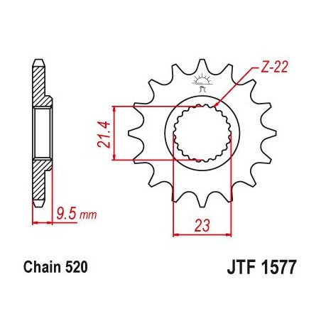 Pignone Yamaha XTE 600 1999 - 520 - 16 Denti - Simile a JTF1577