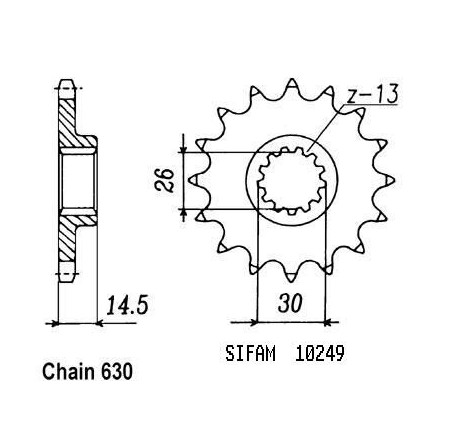 Pignone Cbx 1000 Z 1979-1980 - 630 - 15 Denti - Simile a JTF335