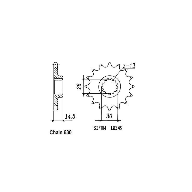 Pignone Cbx 1000 Z 1979-1980 - 630 - 15 Denti - Simile a JTF335