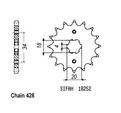 Pignone Xlr 125 1983-1991 - 428 - 17 Denti - Simile a JTF259