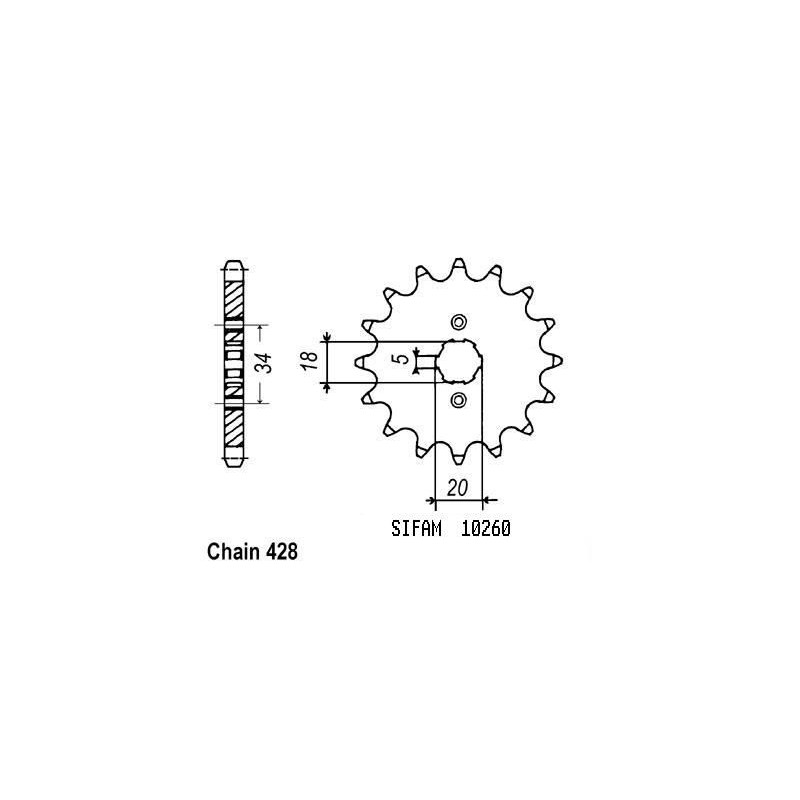 Pignone Zing 125 1996-2002 - 428 - 14 Denti - Simile a JTF264