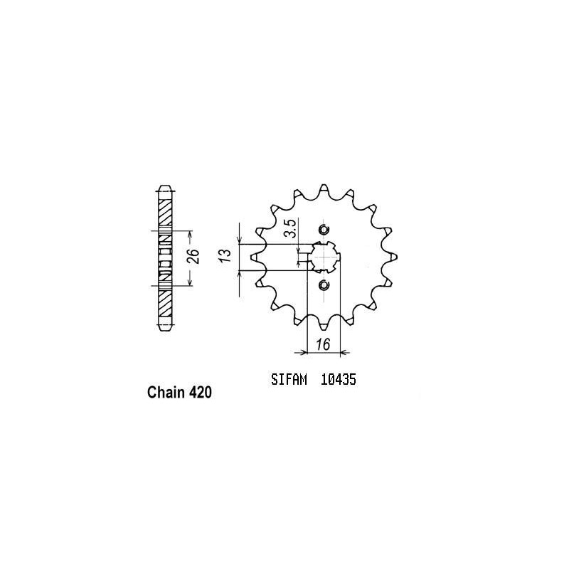 Pignone Yamaha Dt 50 Mx - 420 - 16 Denti Simile a JTF562