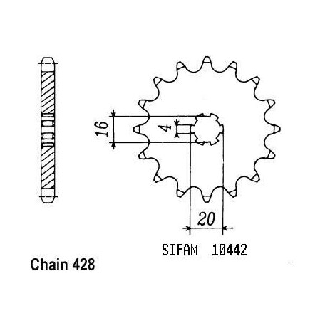 Pignone Suzuki Yamaha - 80 Rm 1986-2000 - 428 - 12 Denti Simile a JTF416