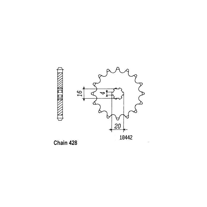 Pignone Suzuki Yamaha - 80 Rm 1986-2000 - 428 - 13 Denti Simile a JTF416