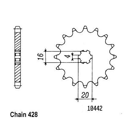 Pignone Suzuki Yamaha - 80 Rm 1986-2000 - 428 - 13 Denti Simile a JTF416