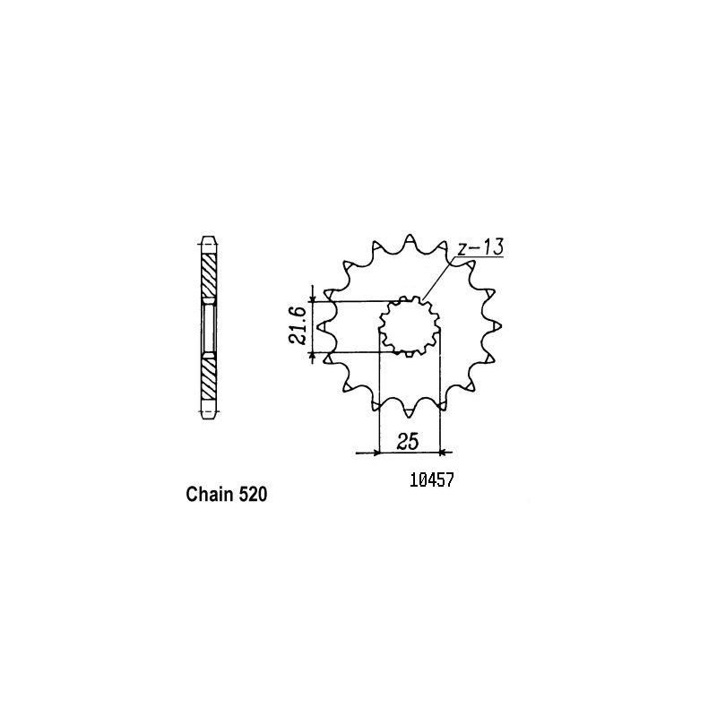 Pignone Yamaha Kawasaki - 250 Yz/400 Wr 1999-2001 - 520 - 13 Denti Simile a JTF565