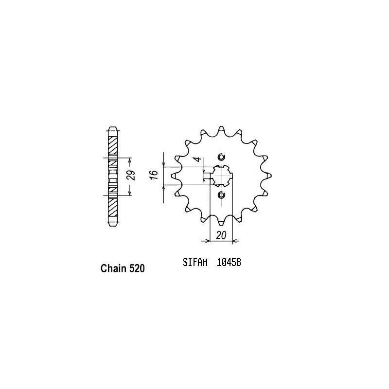 Pignone 125 Kx 1987-1992 - 520 - 11 Denti Simile a JTF422