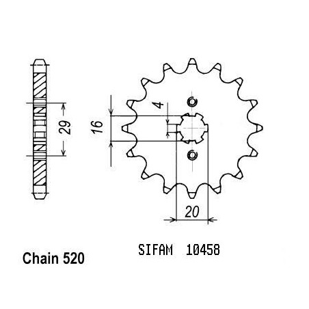 Pignone 125 Kx 1987-1992 - 520 - 11 Denti Simile a JTF422