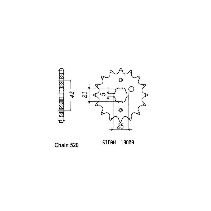 Pignone Yamaha Kawasaki - 250 Yz/Wr 1981-1998 - 520 - 12 Denti - Simile a JTF569