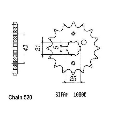 Pignone Kx 250 1987-1989 - Dt 250 Mx 1980-1982 - 520 - 16 Denti - Simile a JTF569