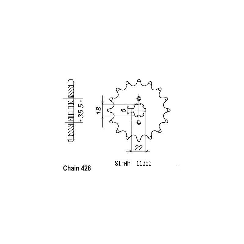 Pignone Yamaha Tw 125 1999 - 428 - 15 Denti - Simile a JTF1559