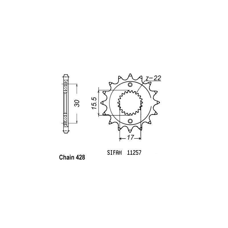 Pignone Honda - 80 Cr 1986-2001 - 428 - 14 Denti - Simile a JTF1257