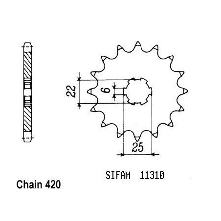 Pignone Mtx 50 1983-1985 - 420 - 14 Denti - Simile a JTF251