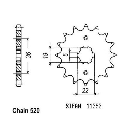 Pignone Honda Trx 300 Ex 1993-1998 - Trx 250 Ex - 520 - 12 Denti - Simile a JTF1352