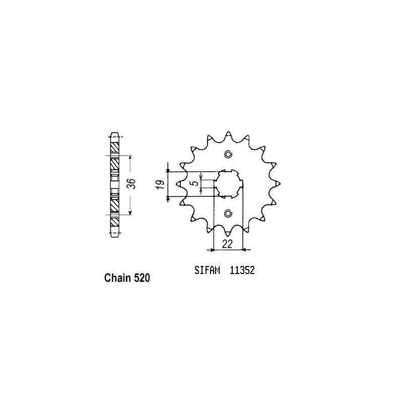 Pignone Honda Trx 300 Ex 1993-1998 - Trx 250 Ex - 520 - 12 Denti - Simile a JTF1352