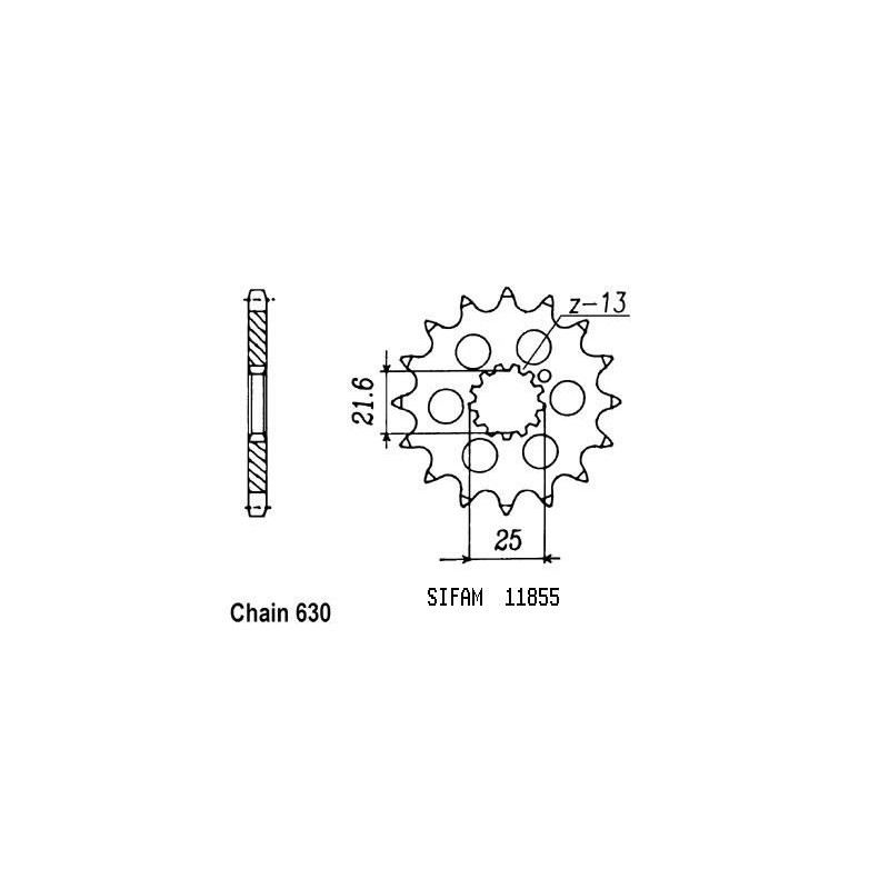 Pignone Gpz 750 R 82 - 630 - 13 Denti - Simile a JTF518