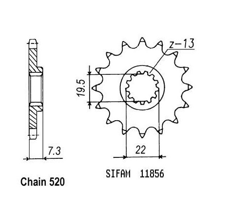 Pignone Dr 250 S 1982-1988 - 520 - 14 Denti - Simile a JTF434