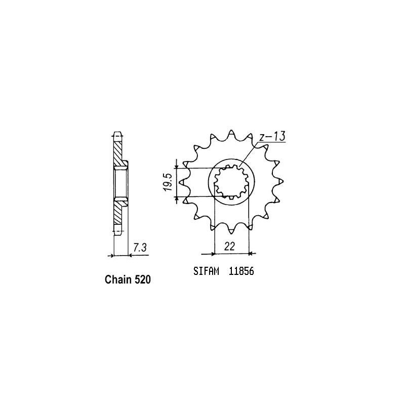 Pignone Dr 250 S 1982-1988 - 520 - 14 Denti - Simile a JTF434