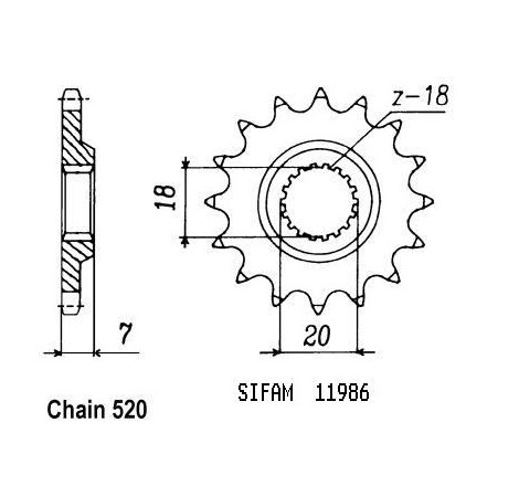 Pignone 125 Rm 1992-2000 - 520 - 11 Denti - Simile a JTF427