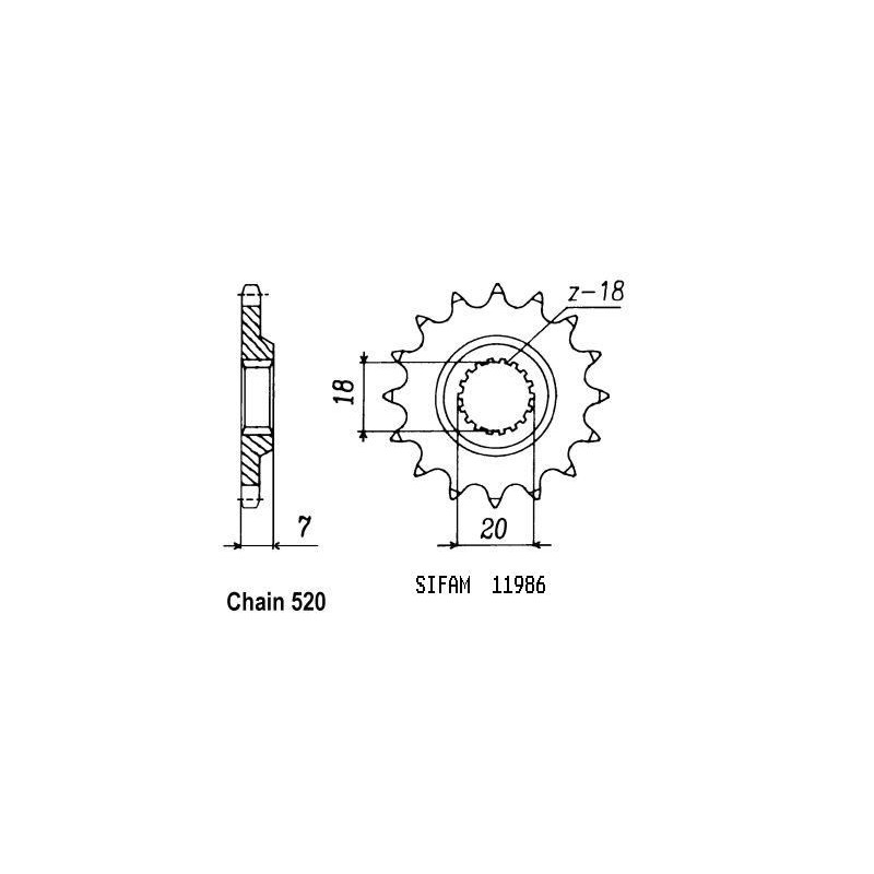 Pignone 125 Rm 1992-2000 - 520 - 11 Denti - Simile a JTF427